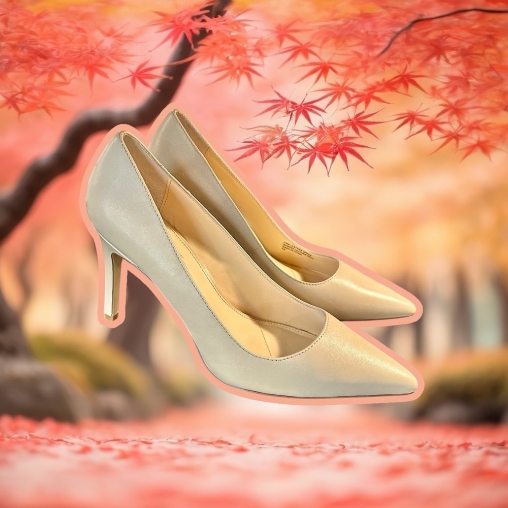 NWOT Charles David ‘Denise’ Pointed-Toe Pumps in Nude Leather Size 11